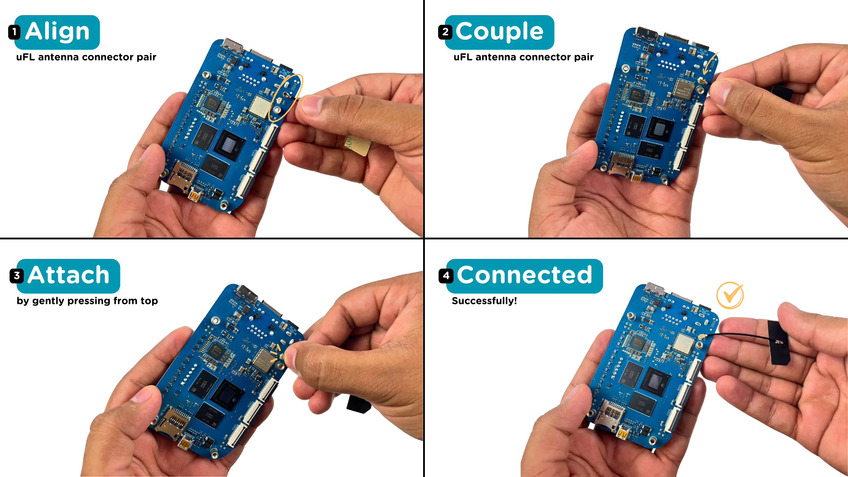 Connecting 2.4GHz/5GHz antenna to BeagleV Ahead.